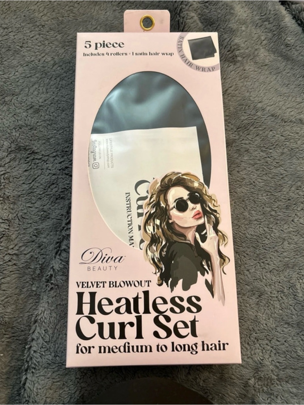 Velvet Blowout Heatless Curl Set - Black